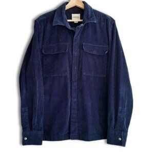 AE AMERICAN EAGLE Rib Corduroy Snap Button Shirt Jacket Blue Men's Sz M